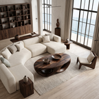 Organic Sculptural Coffee Table With Flowing Solid Wood Silhouette For Living Room - view 3 of 8