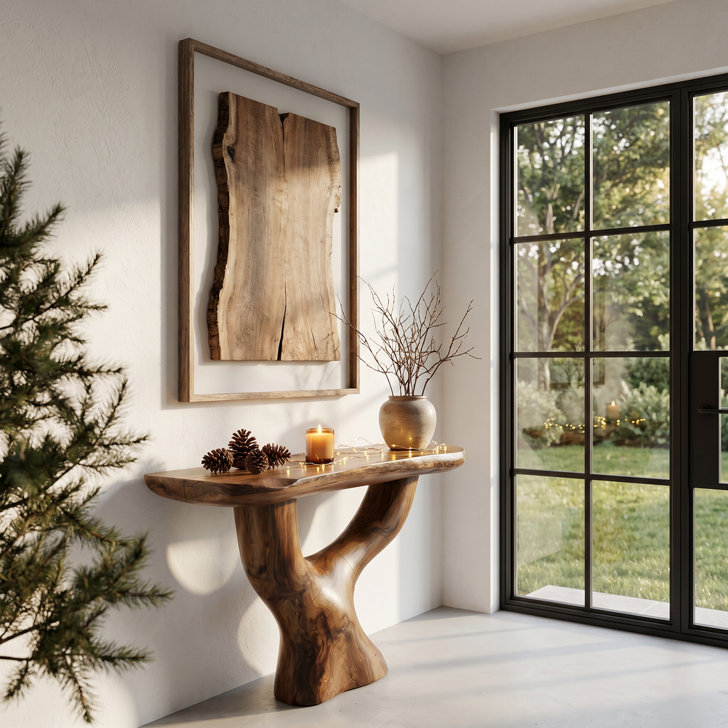 Rustic Console Table With Sculptural Tree Root Base For Entryway - view 3 of 8