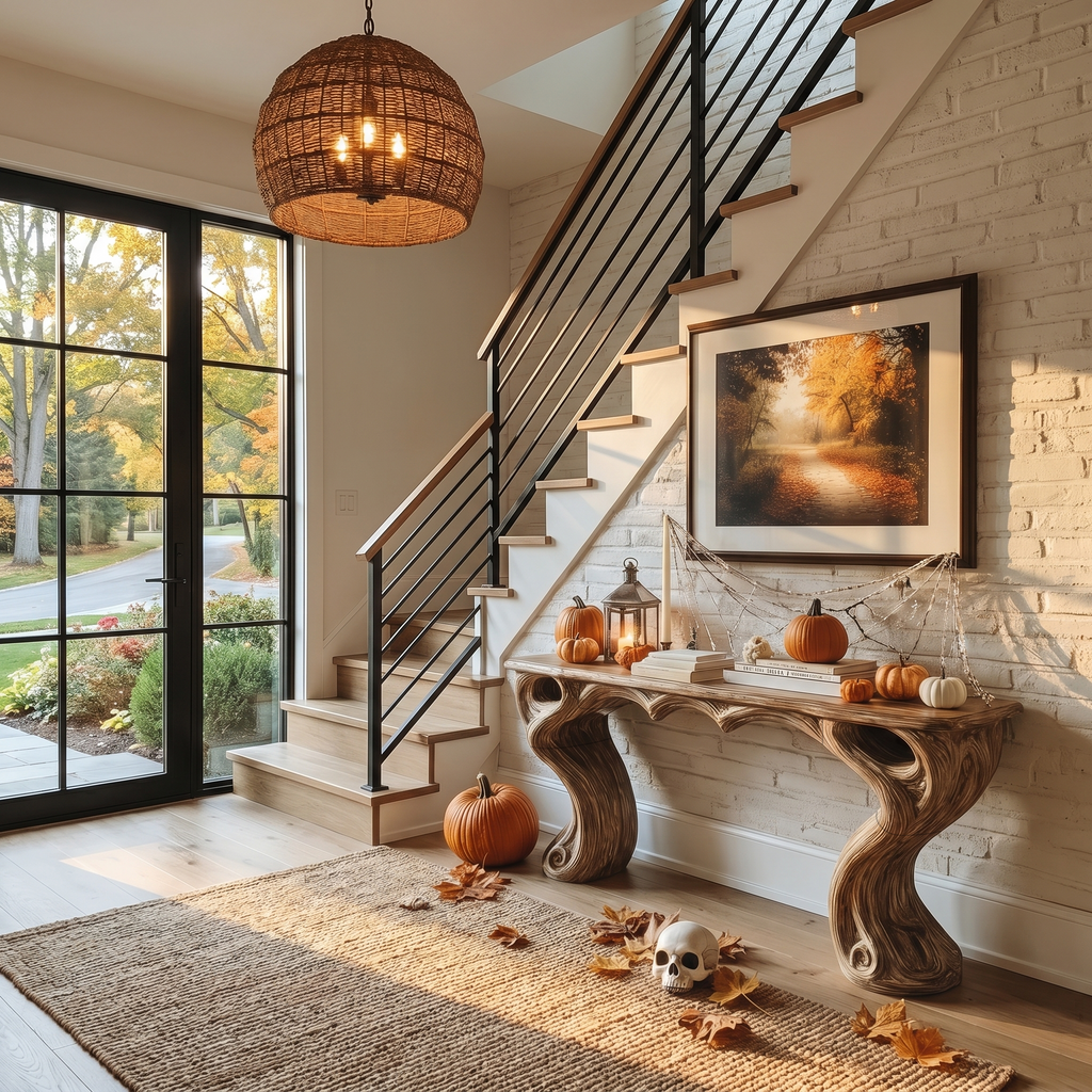 Organic Console Table With Hidden Drawers For Entryway Living Room And Hallway - view 3 of 8