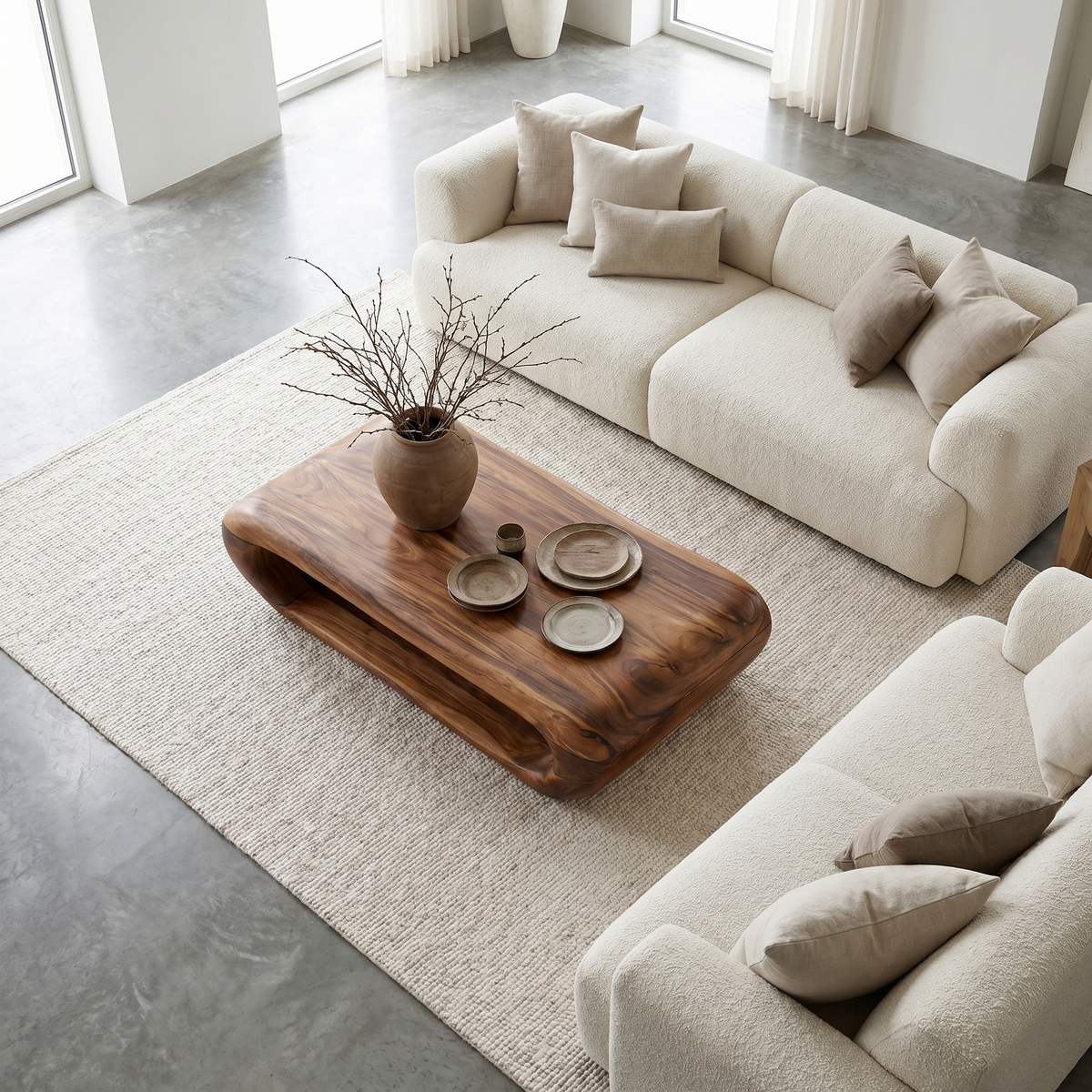 Organic Coffee Table With Open Storage For Living Room - view 2 of 8