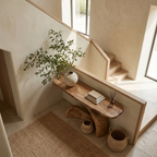Organic Console Table With Sculptural Curved Wood Base For Entryway And Living Room - view 2 of 8
