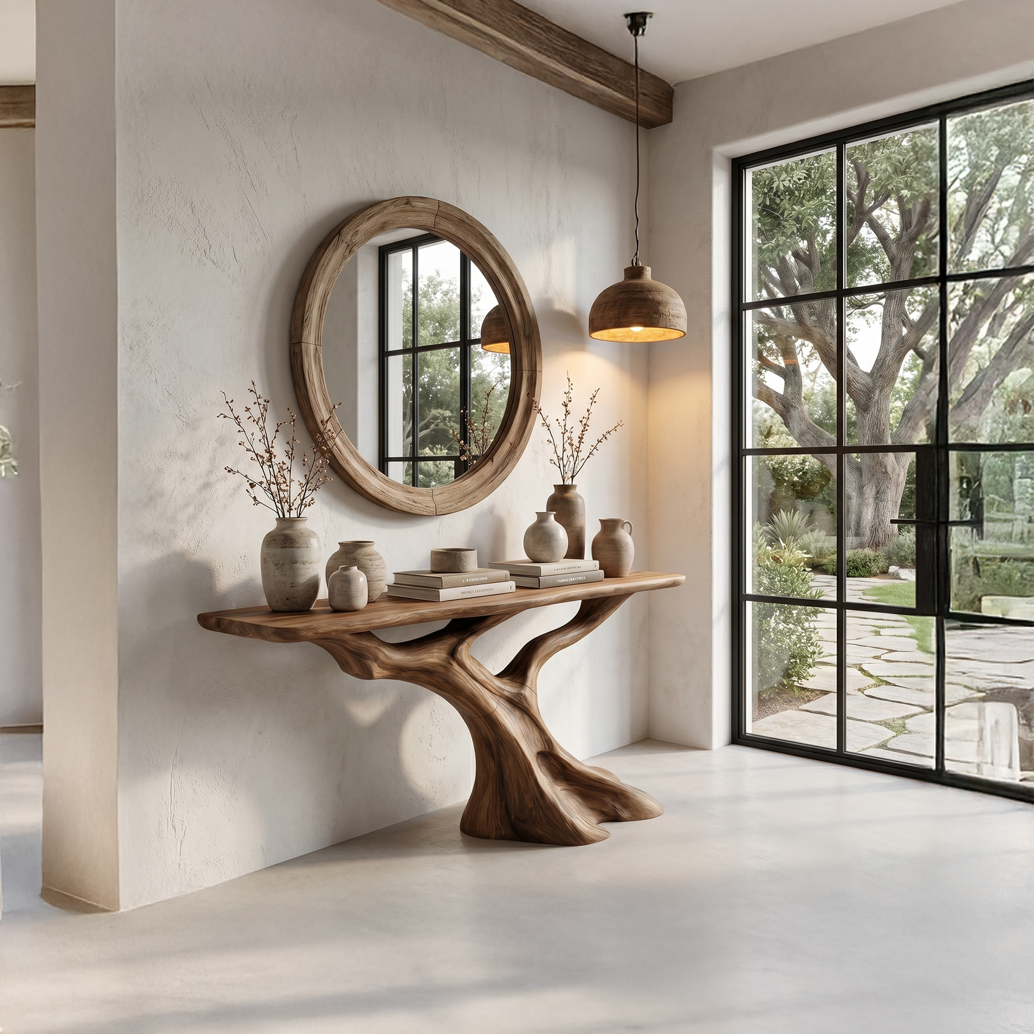 Nature Inspired Console Table With Tree Root Base For Entryway And Living Room - view 3 of 8