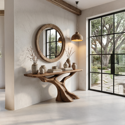 Nature Inspired Console Table With Tree Root Base For Entryway And Living Room - view 3 of 8