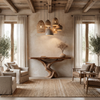 Rustic Organic Console Table With Unique Sculptural Tree Inspired Wood Base For Entryway And Living Room - view 3 of 8