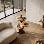 Rustic Tree Root Side Table With Sculptural Solid Wood Design For Living Room And Bedroom - view 2 of 8