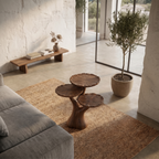 Organic Sculptural Side Table With Multi Tier Solid Wood Shelves For Living Room And Bedroom - view 3 of 8