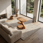 Modern Organic Side Table With Multi Level Wood Shelves For Living Room And Bedroom - view 2 of 8