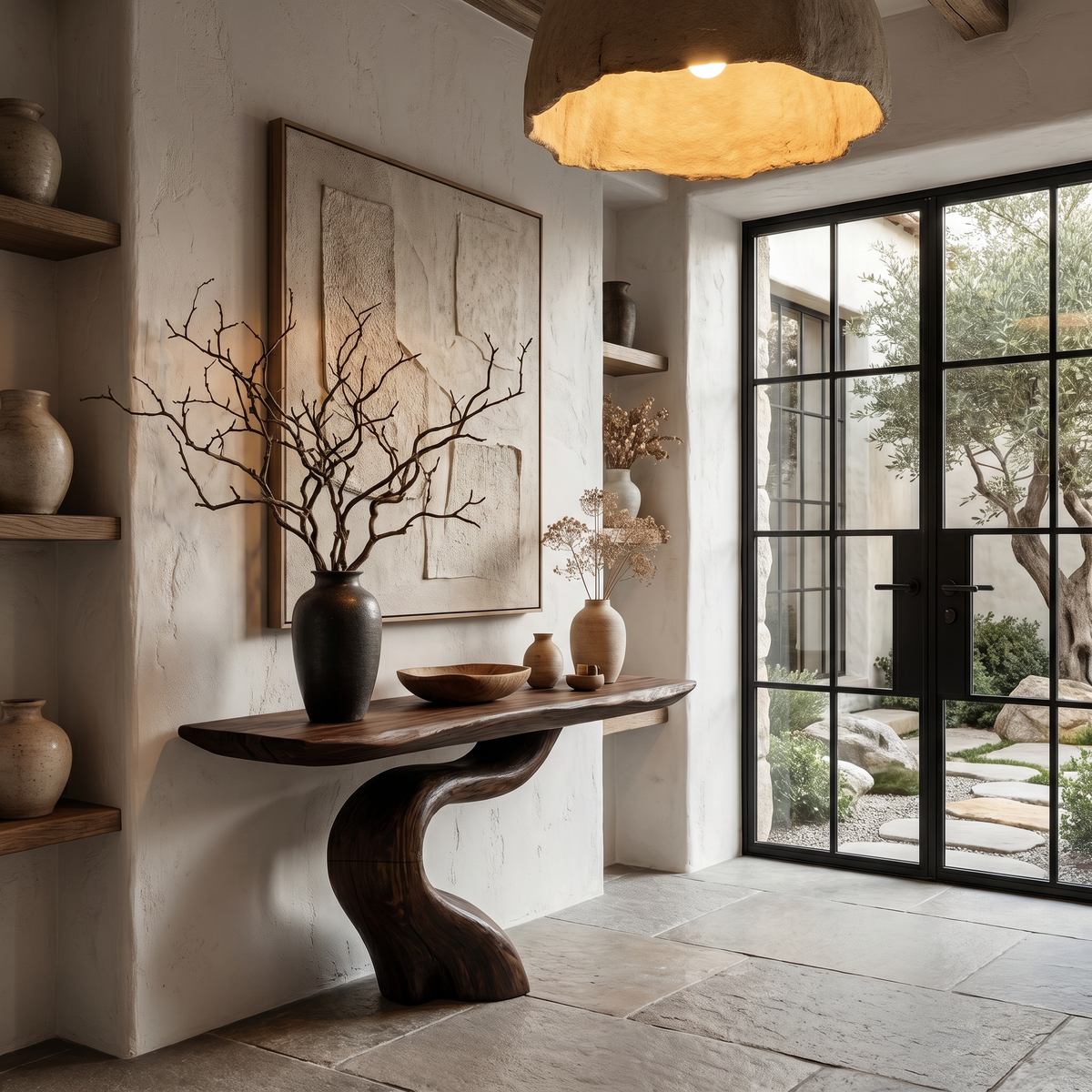 Organic Modern Console Table With Artistic Tree Root Base For Entryway - view 2 of 8