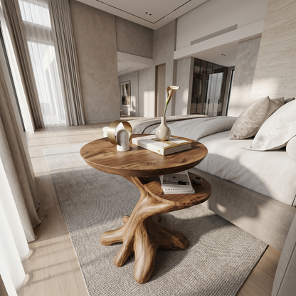 Modern Side Table With Organic Tree Root Silhouette For Living Room And Bedroom - view 3 of 8