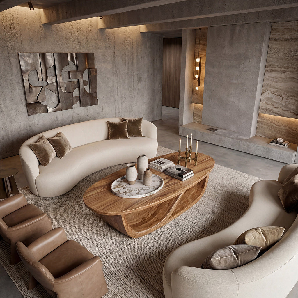 Sculptural Wave Coffee Table With Organic Modern Form - view 7 of 8
