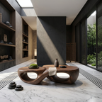Organic Coffee Table With Sculptural Hollow Design For Living Room - view 3 of 8