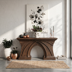 Rustic Console Table Handcrafted Flowing Sculptural Design For Living Room Entryway - view 2 of 8