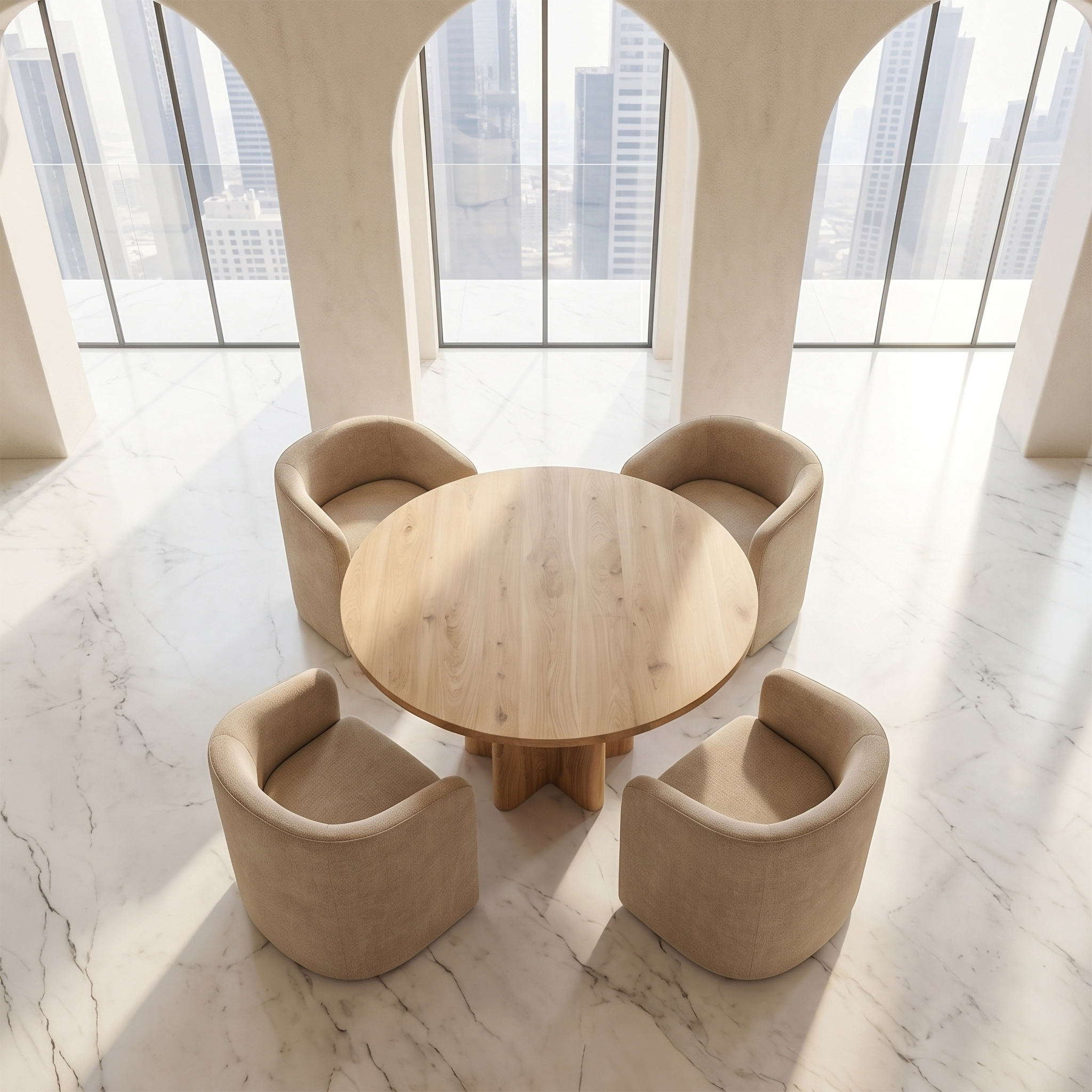 Organic Foyer Table With Sculptural Solid Wood Pedestal Base For Entryway - view 2 of 8