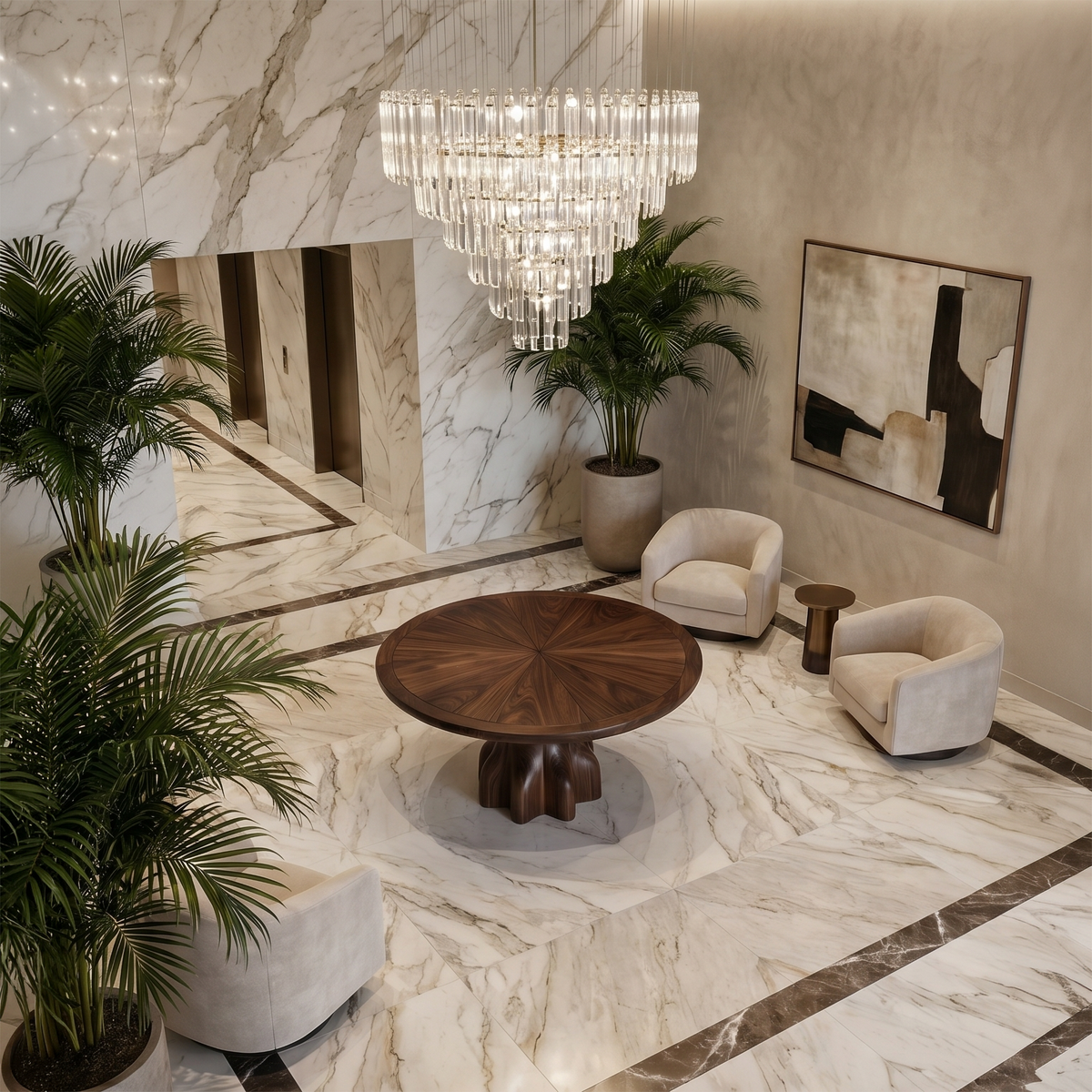 Rustic Foyer Table With Handcrafted Solid Wood Pedestal Base For Entryway And Hallway - view 2 of 8