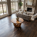 Rustic Foyer Table With Sculptural Ring Pedestal Base For Entryway And Hallway - view 2 of 8