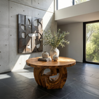 Organic Foyer Table With Pedestal Base For Entryway And Hallway - view 2 of 8