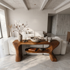 Organic Console Table With Sculptural Curved Form For Entryway - view 3 of 8