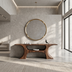 Modern Console Table With Soft Geometric Form For Living Room - view 2 of 8