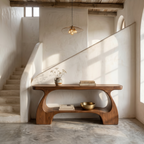 Natural Console Table With Organic Curved Silhouette For Entryway - view 3 of 8