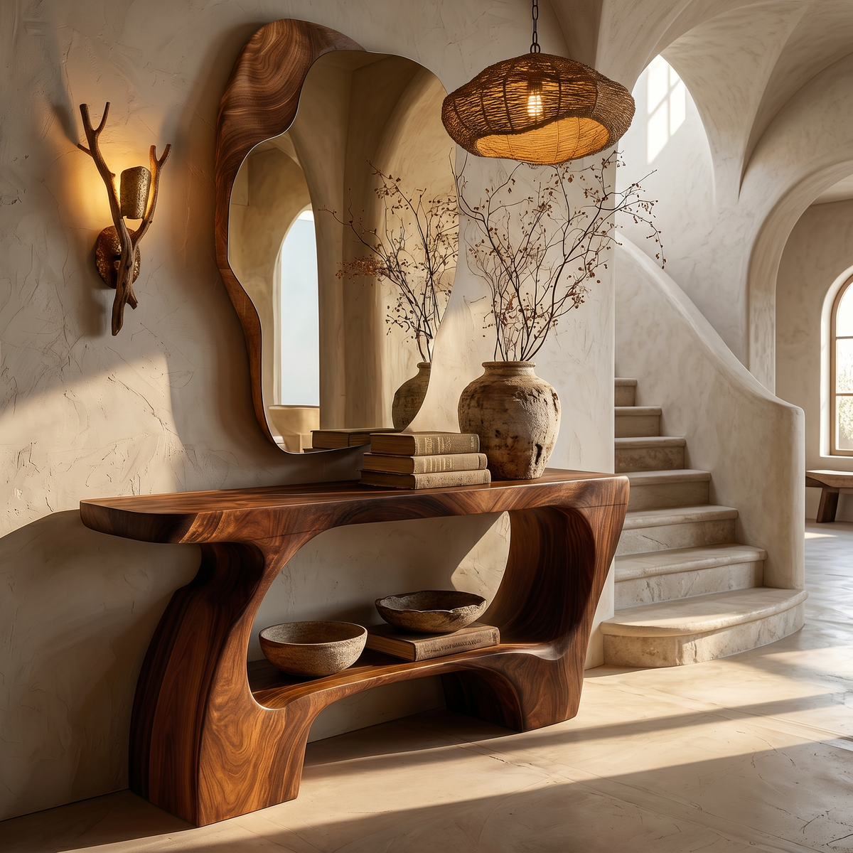 Contemporary Console Table With Artistic Open Structure For Living Room - view 2 of 8