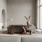 Modern Console Table With Architectural Curved Design For Entryway - view 3 of 8