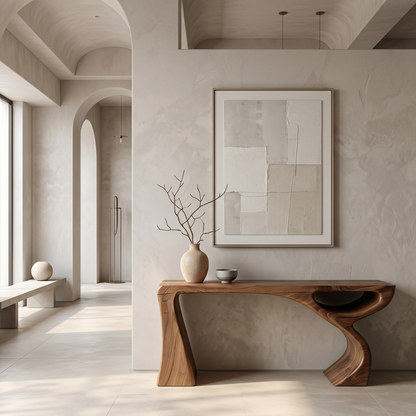 Contemporary Console Table With Fluid Open Structure For Entryway - view 2 of 8