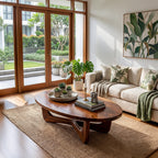 Organic Oval Coffee Table With Floating Sculptural Base - view 7 of 8