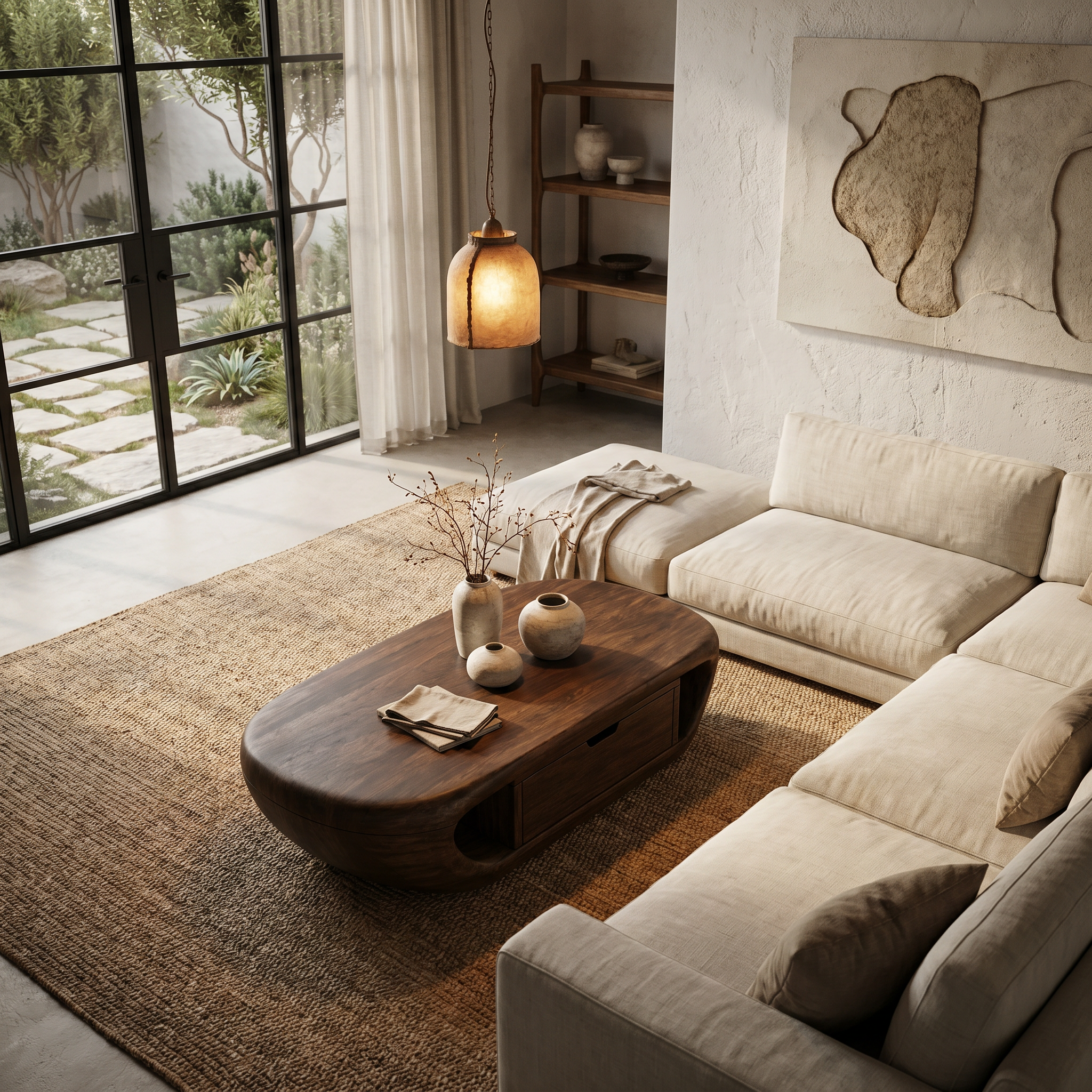 Modern Coffee Table With Built In Storage Shelf For Living Room - view 6 of 8