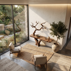 Rustic Console Table With Sculptural Tree Branch Base And Live Edge Wood Top For Entryway And Living Room - view 2 of 8