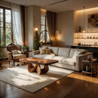 Square Natural Wood Coffee Table with Interwoven Sculptural Base - view 5 of 8