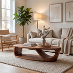 Sculptural Oval Coffee Table With Open Shelf Base - view 7 of 8