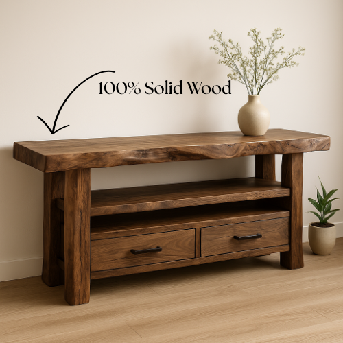 Handcrafted Solid Wood Console Table - view 3 of 5