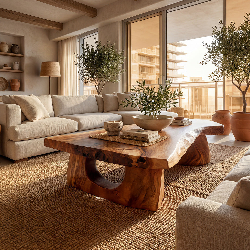 Live Edge Coffee Table With Sculptural Pedestal Base - view 8 of 8