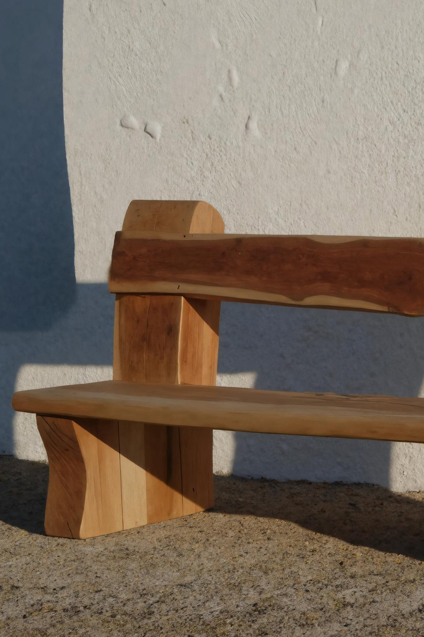 Rustic Live Edge Bench With Natural Finish For Yard Or Porch - view 3 of 7