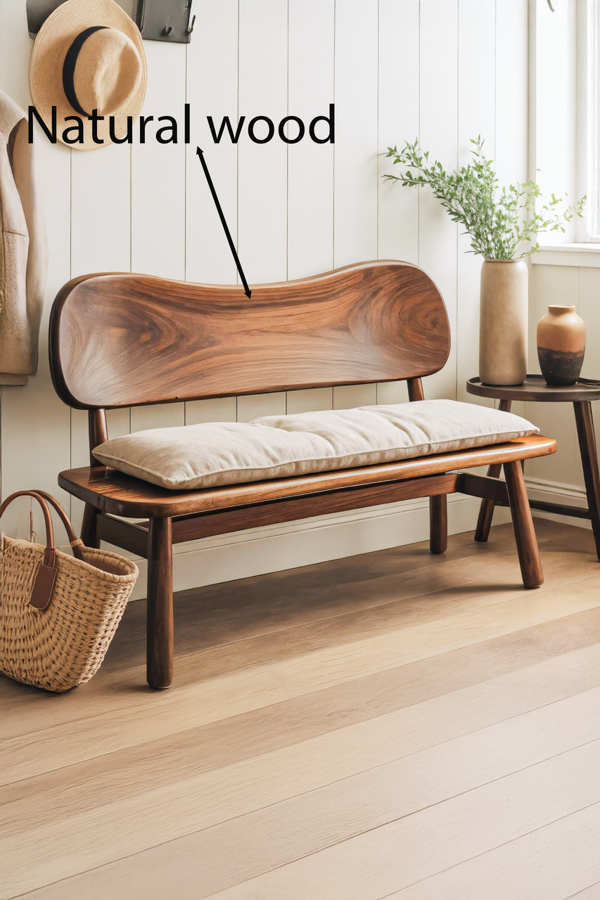 Modern Bench With Curved Backrest For Bedroom - view 5 of 8