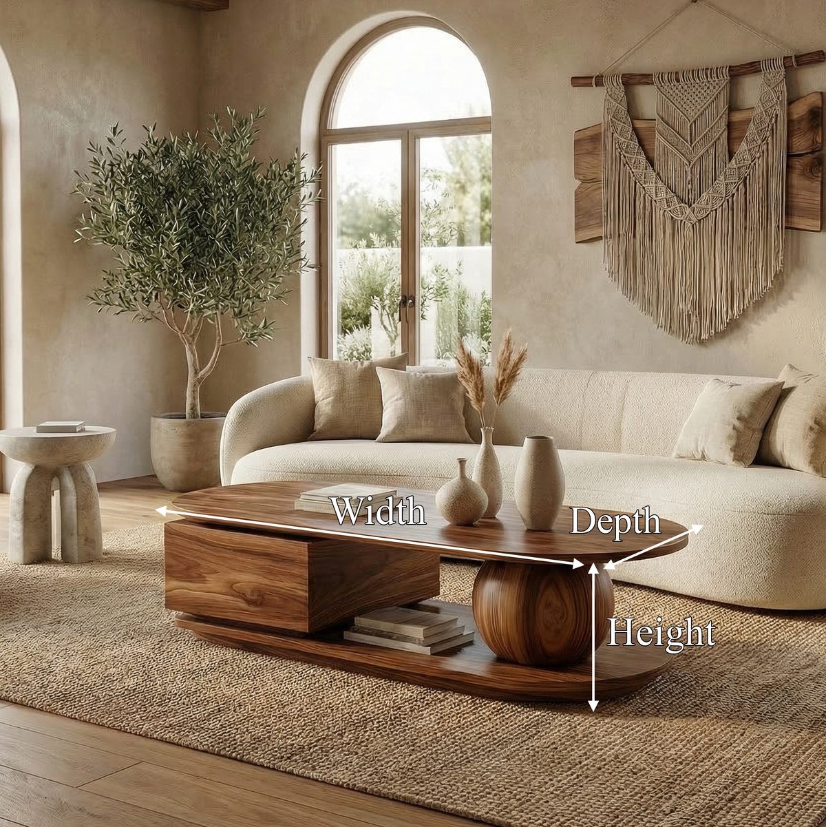 Rustic Coffee Table Solid Wood For Living Room - view 8 of 8