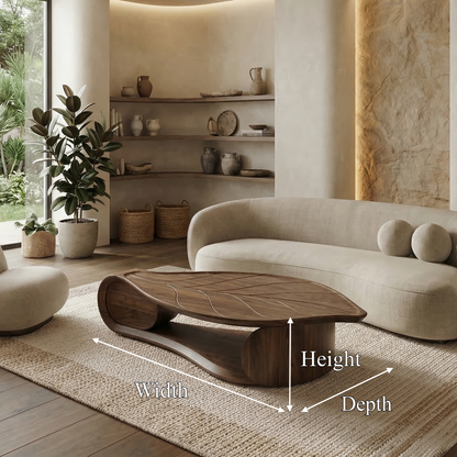 Organic Sculptural Coffee Table Solid Wood Living Room - view 8 of 8