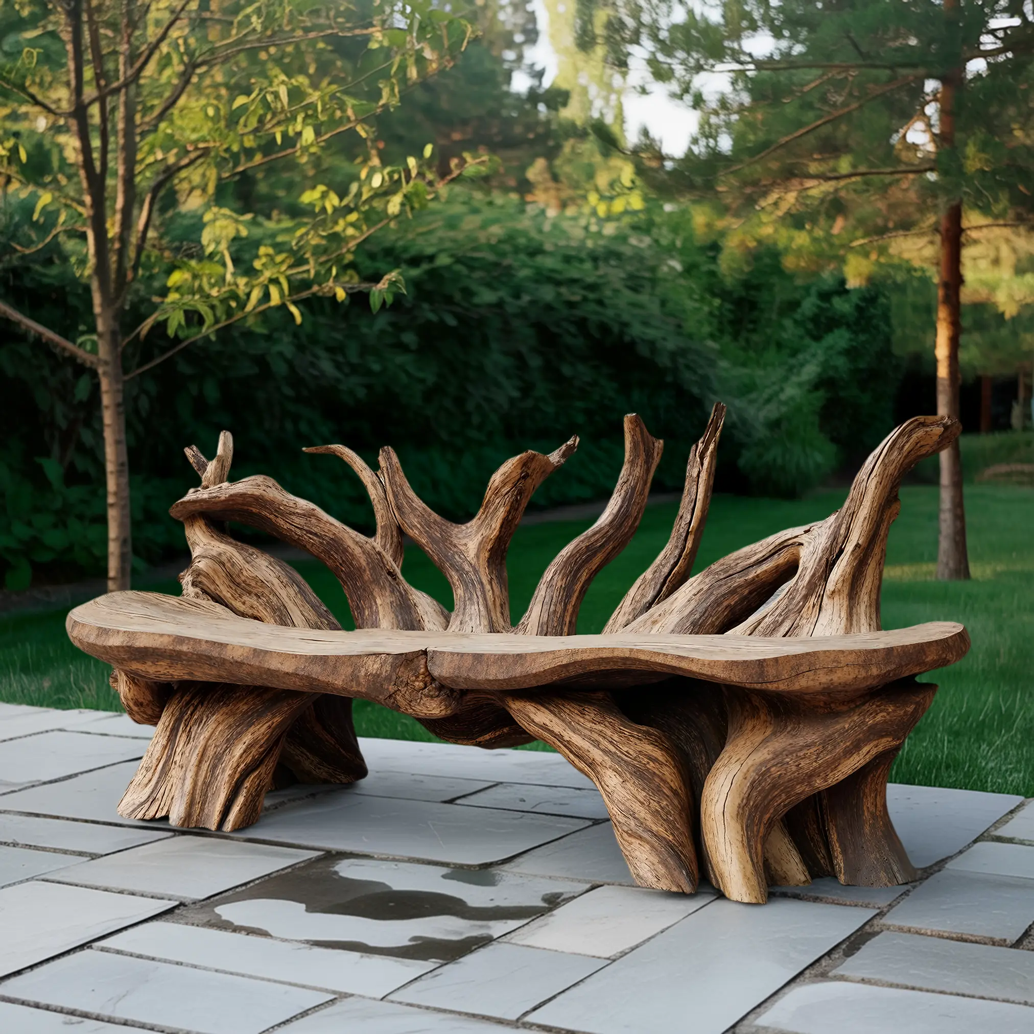 Mid Century Wooden Bench Outdoor Decor For Sleek Exteriors - view 6 of 8