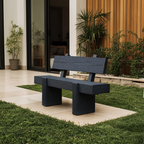 Modern Solid Wood Outdoor Bench With Charred Finish For Garden Or Patio - view 4 of 8
