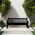 Contemporary Outdoor Wooden Bench With Curved Armrests For Garden Or Porch - view 4 of 8
