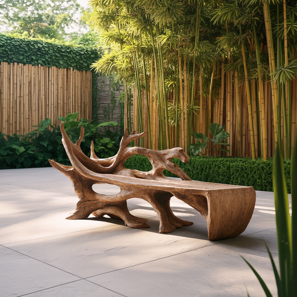 Farmhouse Wooden Bench Outdoor Seating For Classic Porches - view 6 of 8