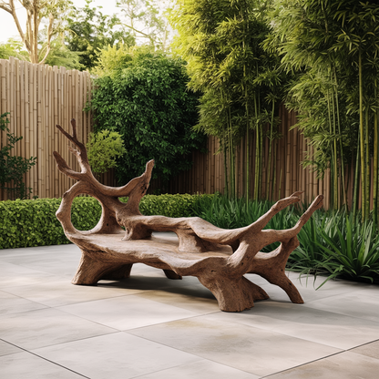 Mid Century Branch Bench For Retro Patio Ambiances - view 6 of 8