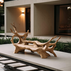 Mid Century Branch Bench For Retro Patio Ambiances - view 5 of 8