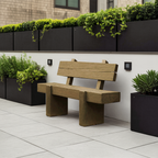 Modern Solid Wood Outdoor Bench With Charred Finish For Garden Or Patio - view 5 of 8