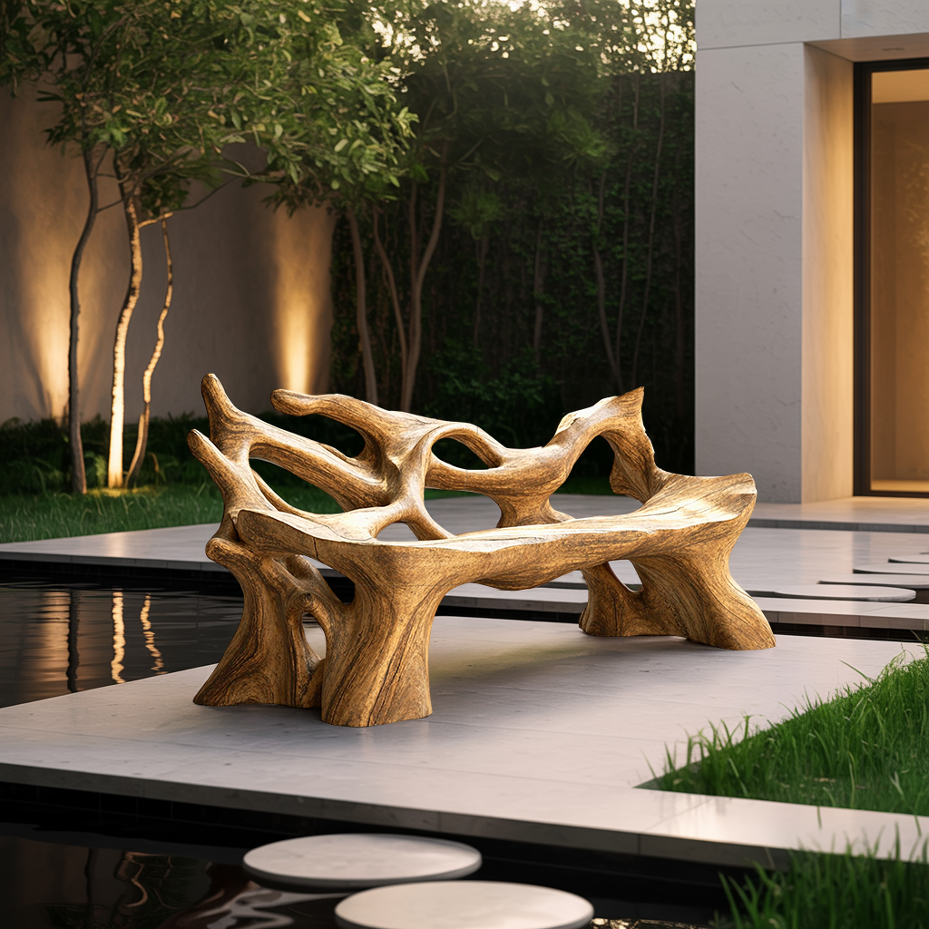 Farmhouse Wooden Bench For Weather Resistant Patio Decor - view 5 of 8