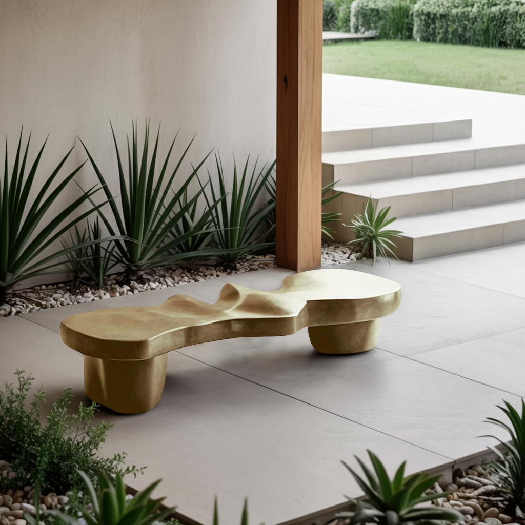 Contemporary Sculptural Wood Bench For Modern Living Room Or Gallery - view 5 of 8