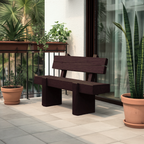 Modern Solid Wood Outdoor Bench With Charred Finish For Garden Or Patio - view 7 of 8