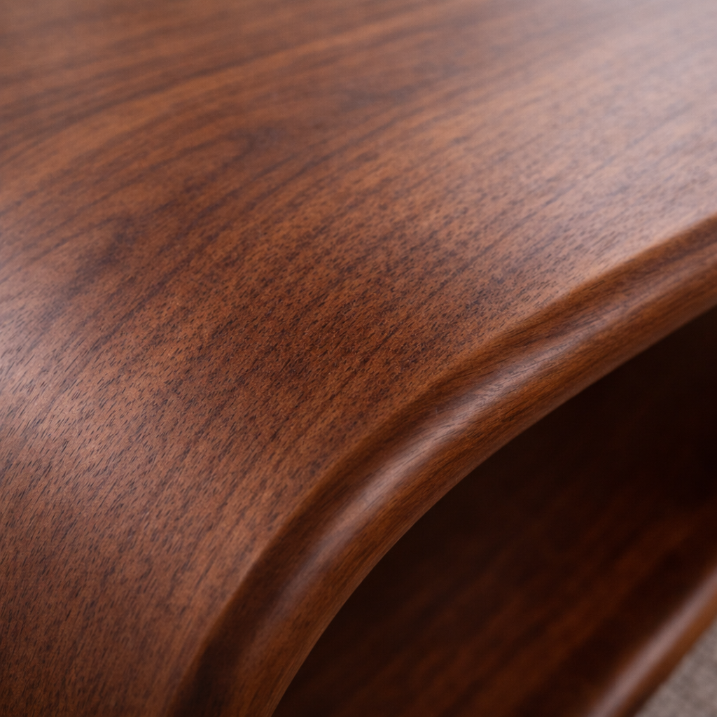 Solid Wood Sculptural Coffee Table with Curved Wave Base – Modern Organic Coffee Table - view 6 of 11