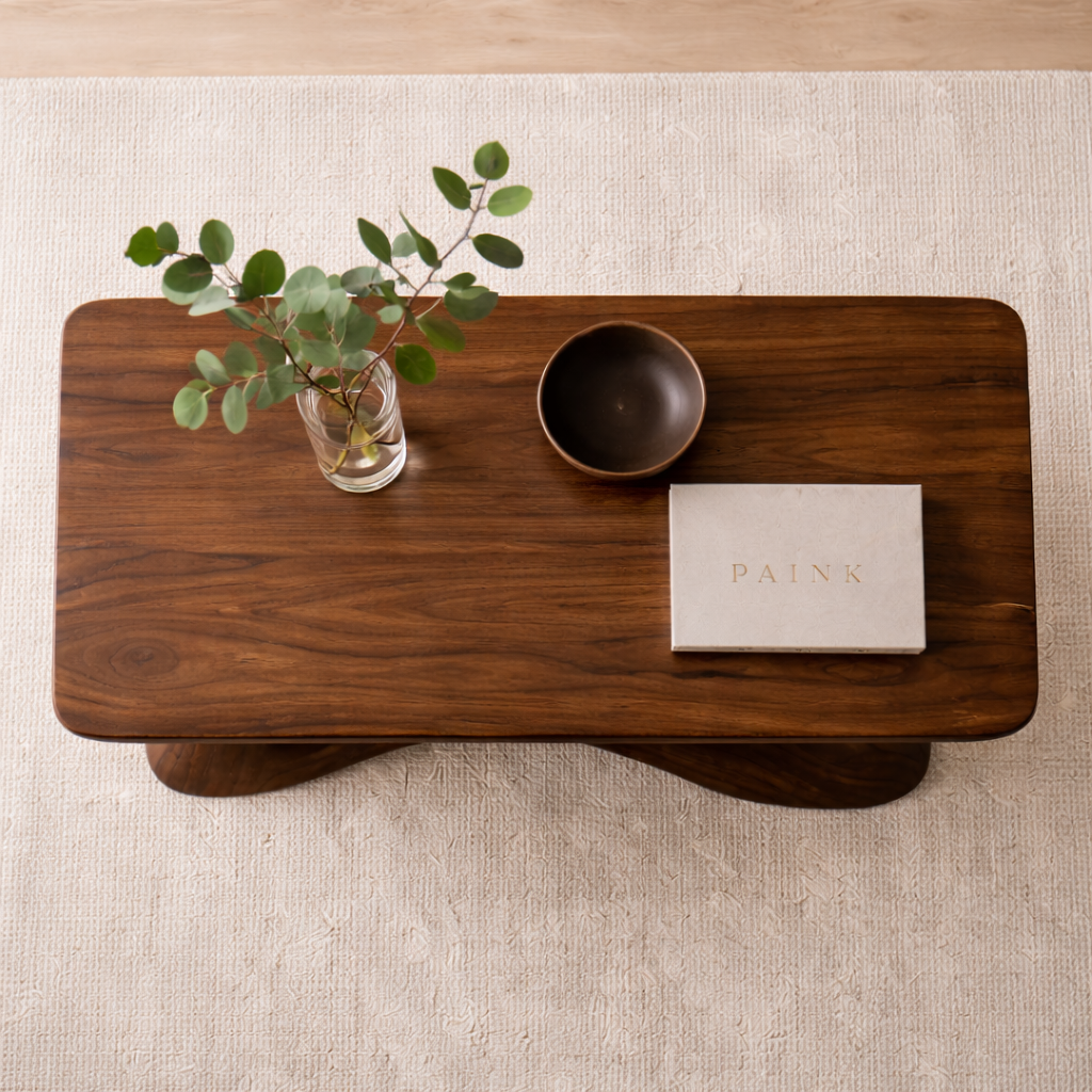 Solid Wood Sculptural Coffee Table with Organic Curved Base – Modern Rustic Coffee Table - view 4 of 13