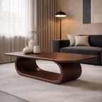 Minimalist Solid Wood Coffee Table with Sleek Curved Base – Modern Living Room Style - view 4 of 9